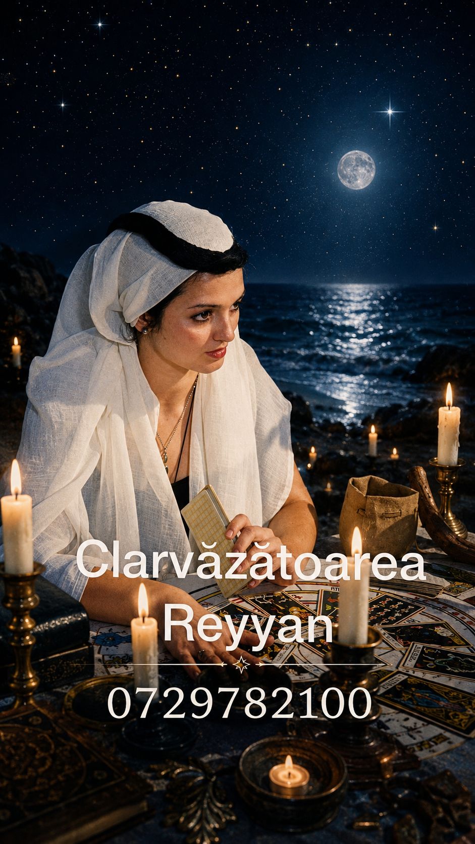Clarvăzătoarea Reyyan cu cărți de tarot