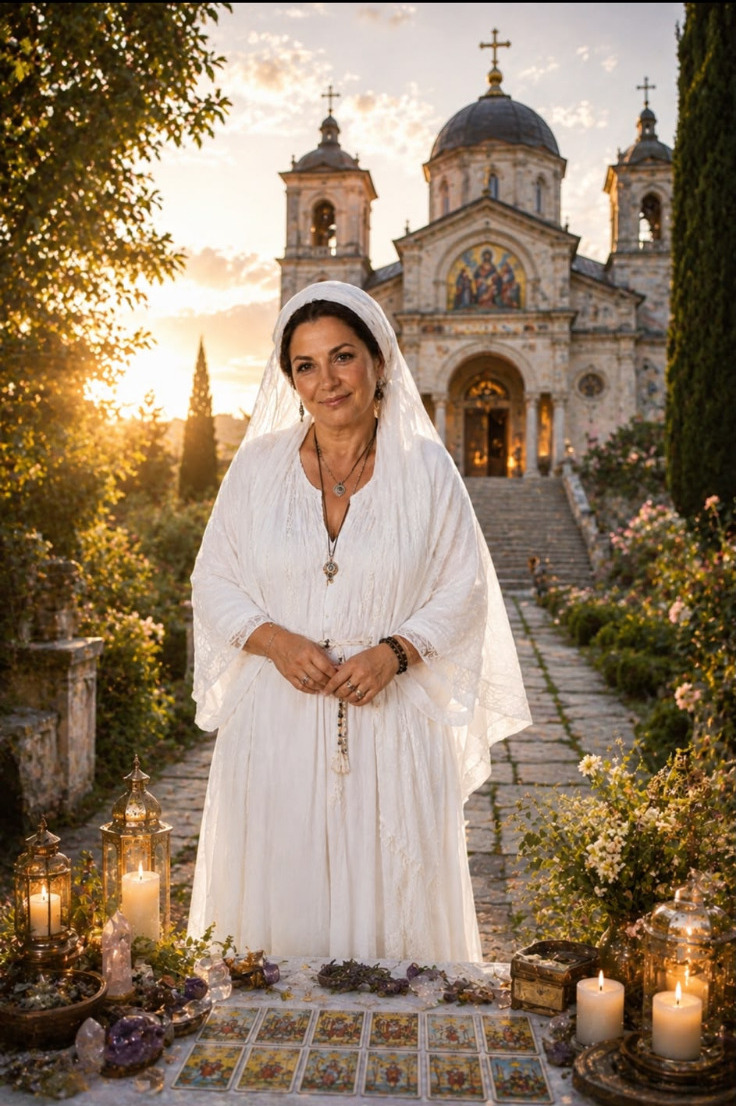 Amanda pregătind un ritual de magie albă